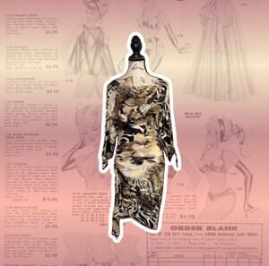 Y2K Animal Print Party Dress Multicolor Midi Dress Metallic Party Dress